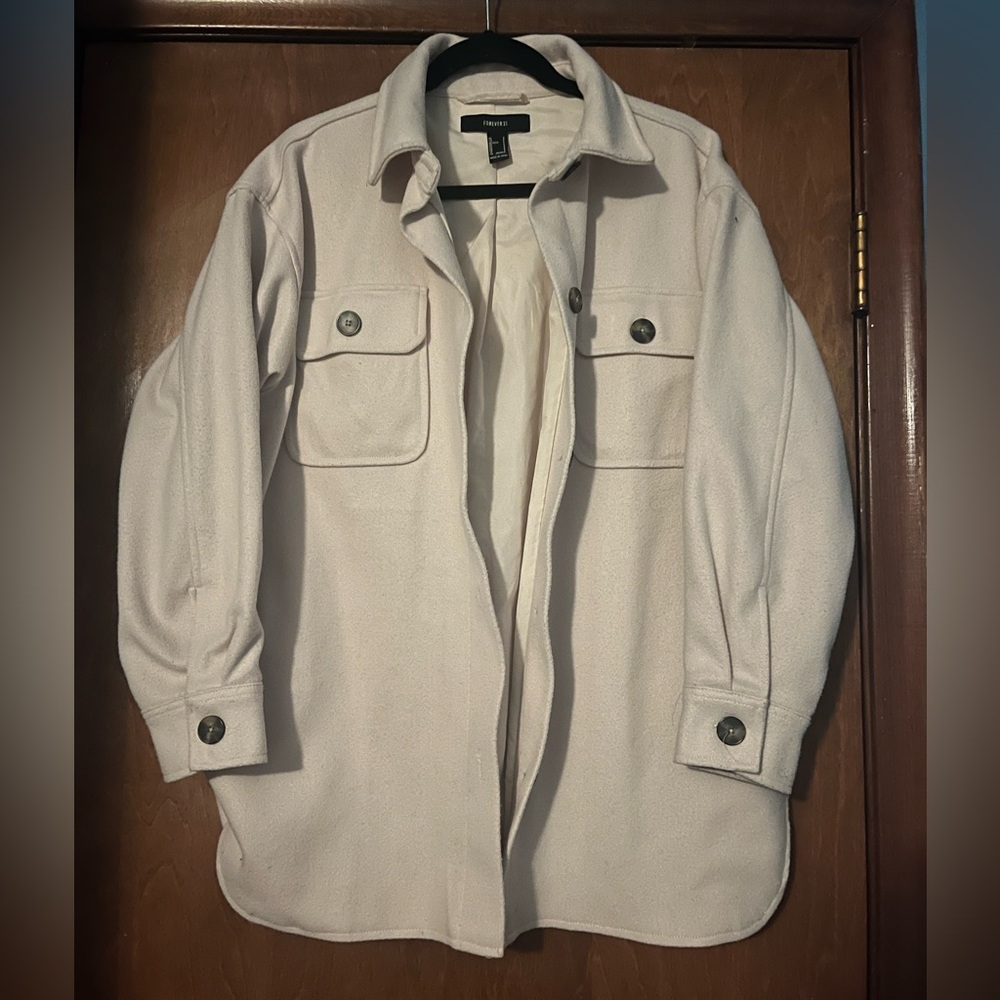 Small, Beige, Forever 21 Oversized Jacket